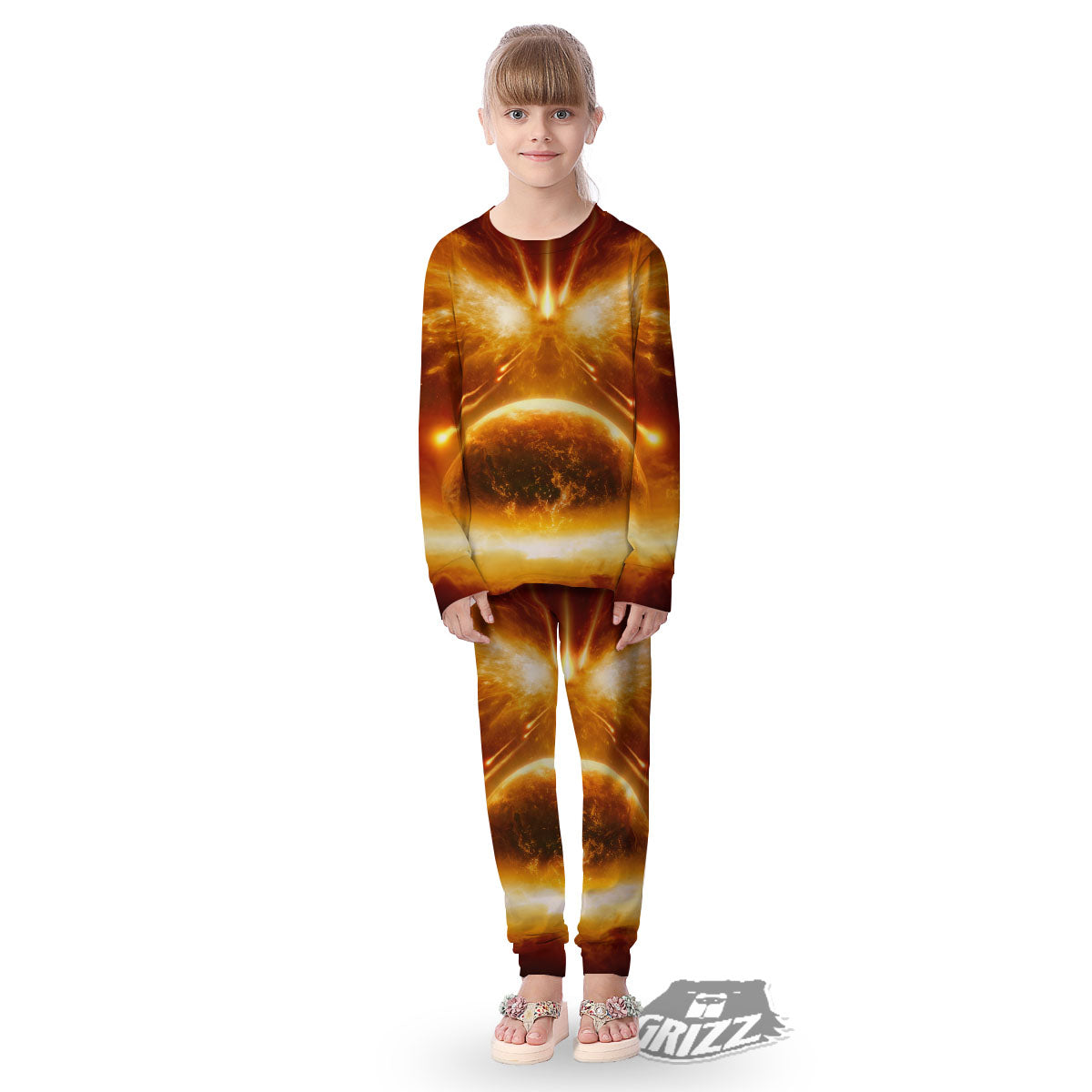 Destruction Of Planet Earth Print Kid's Pajamas-grizzshop