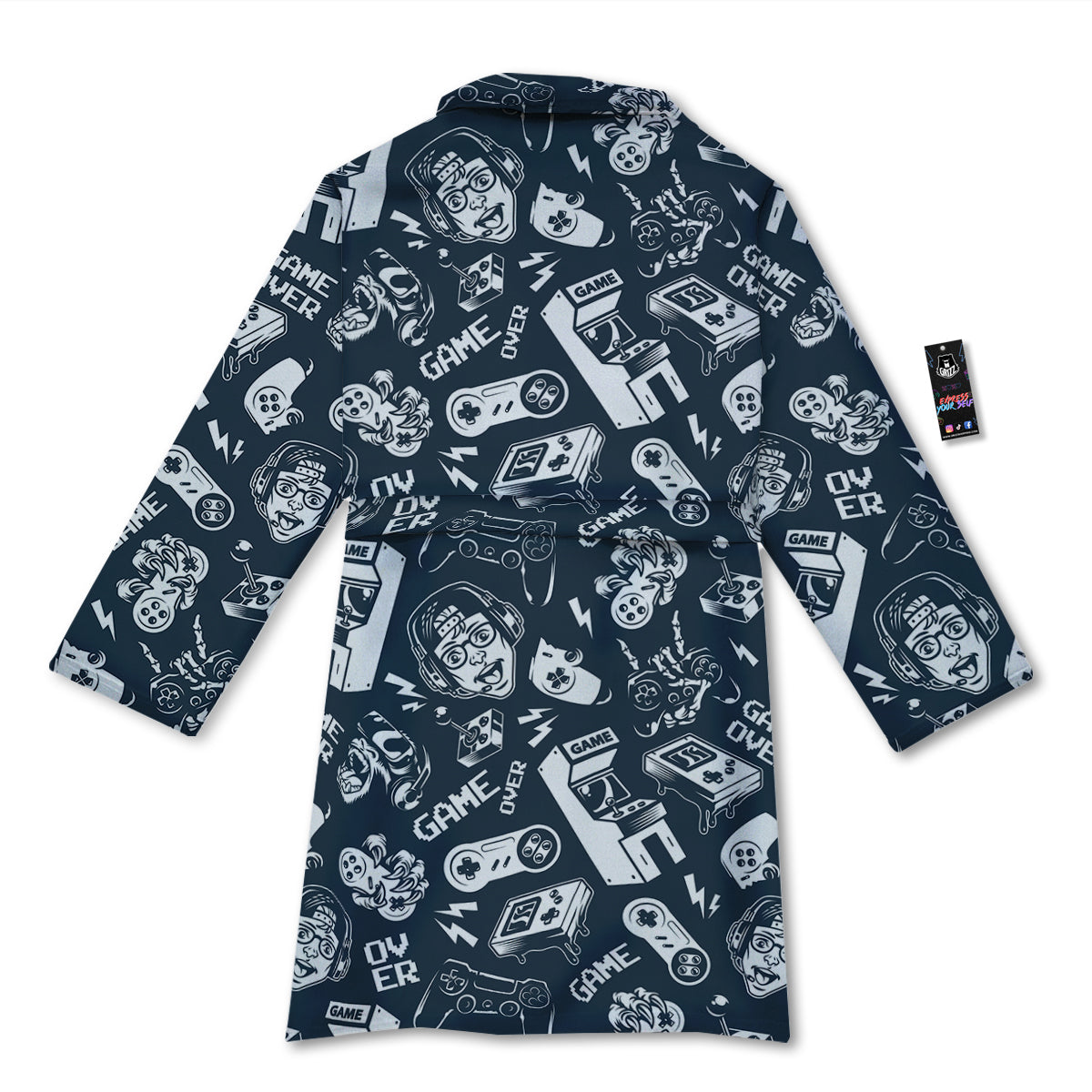 Devices Video Game Print Pattern Bathrobe-grizzshop