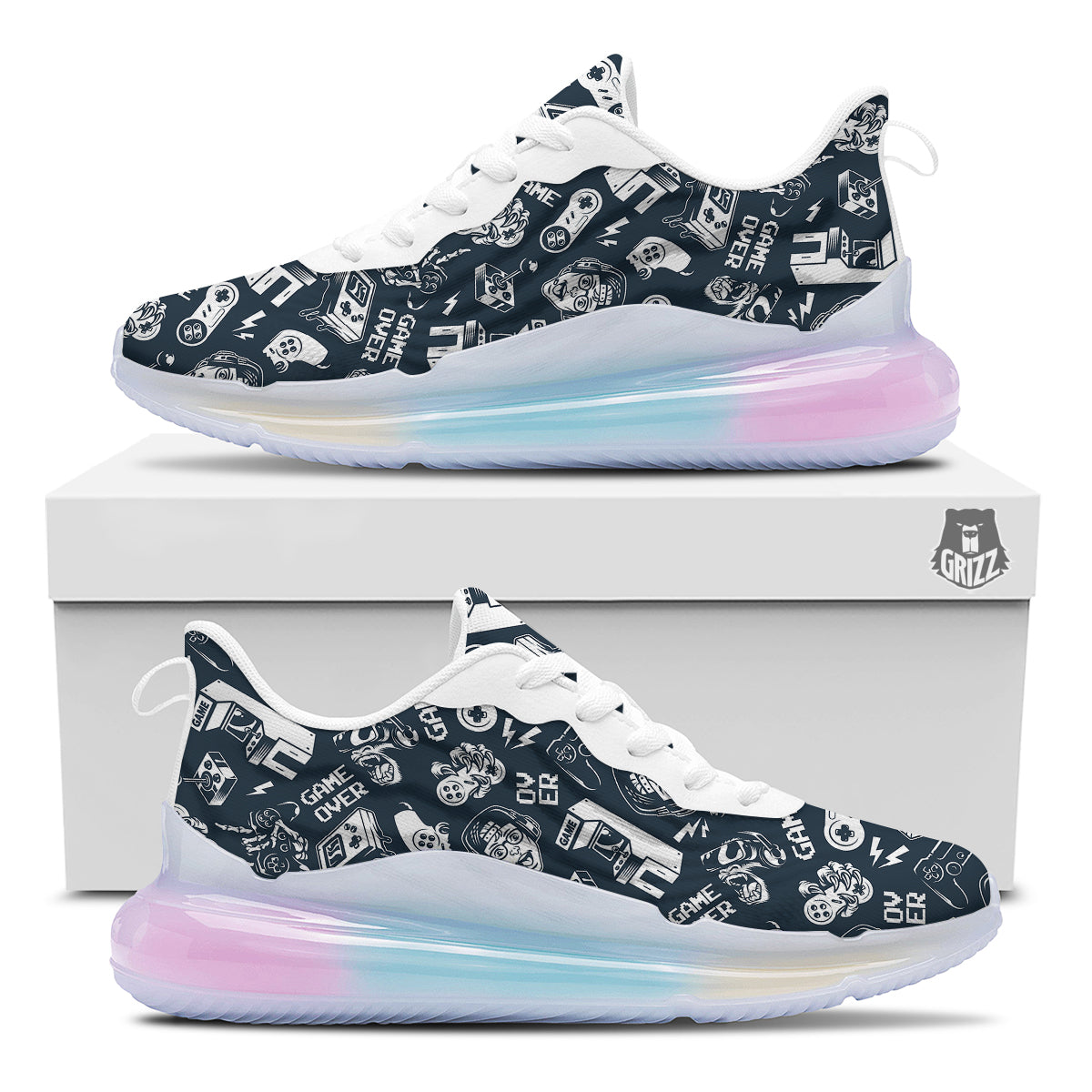 Devices Video Game Print Pattern Running Sneakers-grizzshop