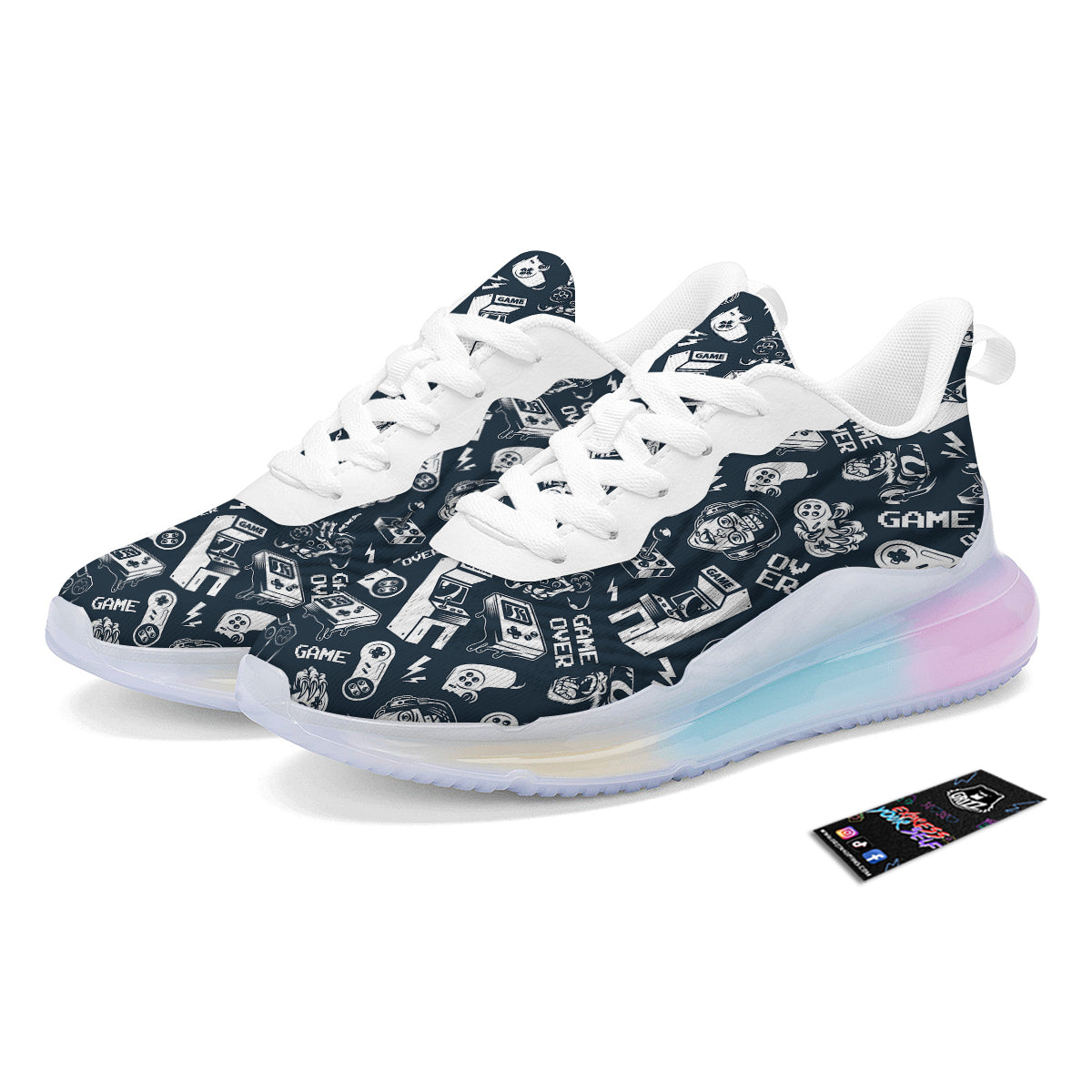 Devices Video Game Print Pattern Running Sneakers-grizzshop