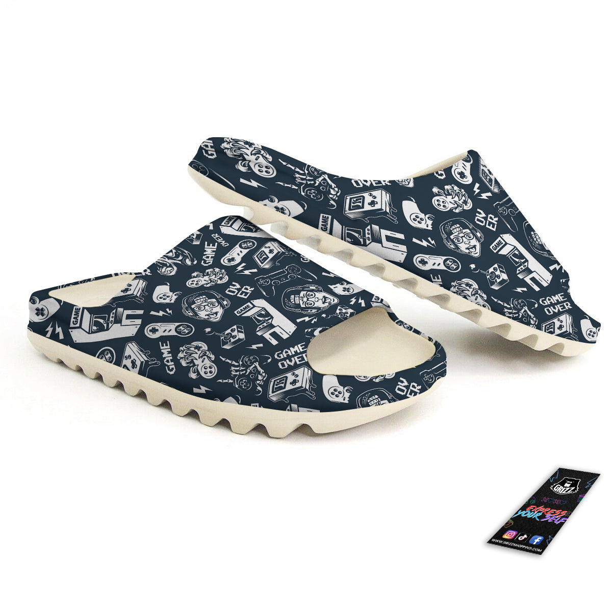 Devices Video Game Print Pattern Sandals-grizzshop