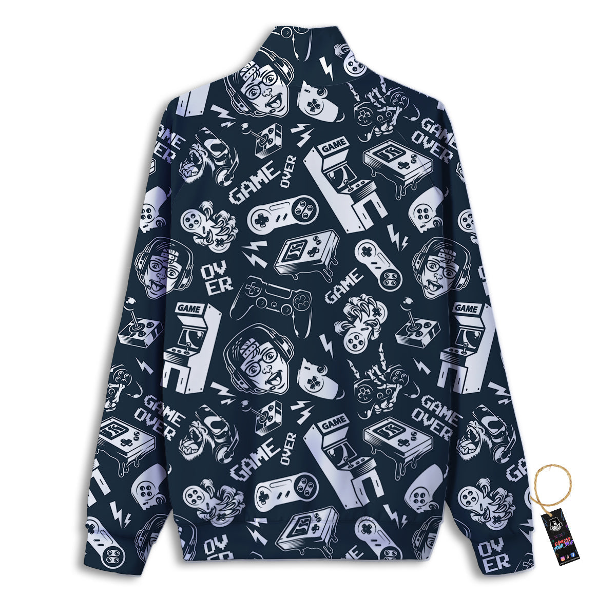 Devices Video Game Print Pattern Track Jacket-grizzshop