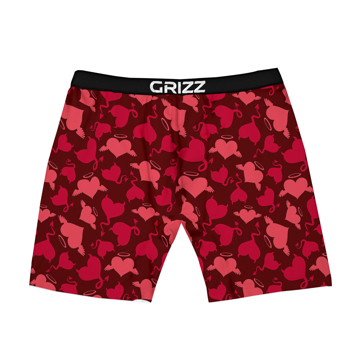 Devil And Angel Hearts Print Pattern Boxer Briefs-grizzshop