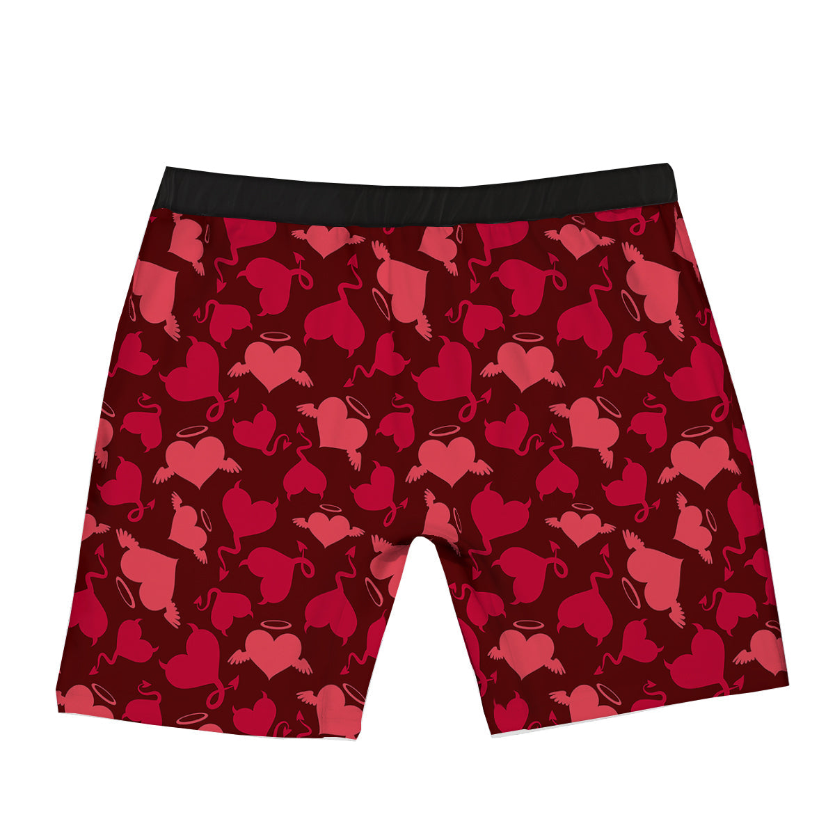 Devil And Angel Hearts Print Pattern Boxer Briefs-grizzshop