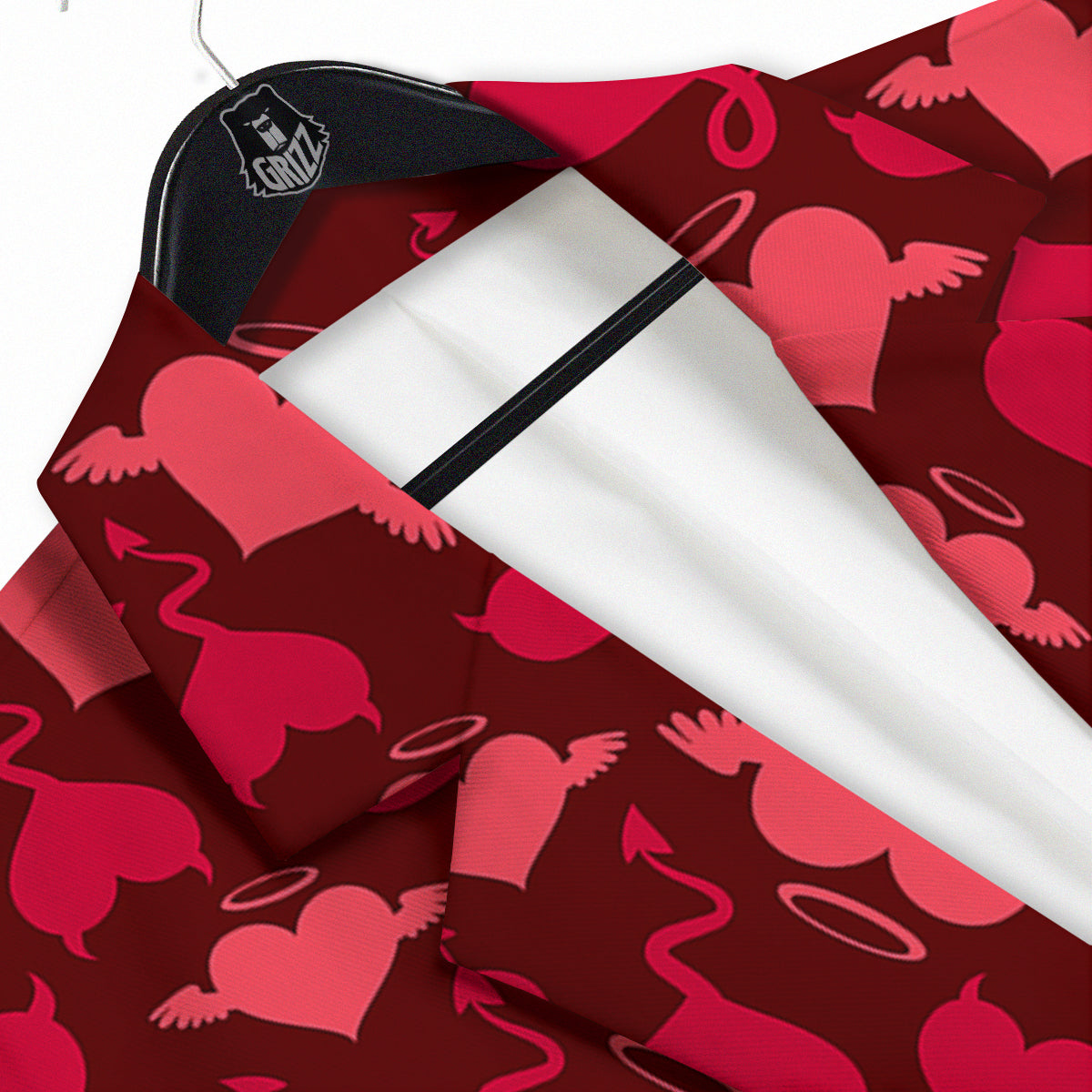 Devil And Angel Hearts Print Pattern Men's Sport Coat-grizzshop