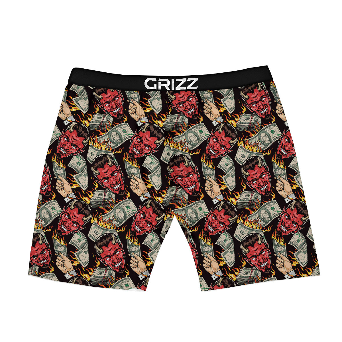 Devil And Dollar Print Pattern Boxer Briefs-grizzshop