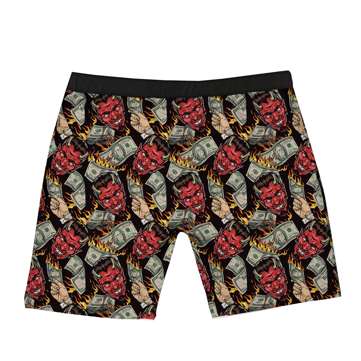 Devil And Dollar Print Pattern Boxer Briefs-grizzshop