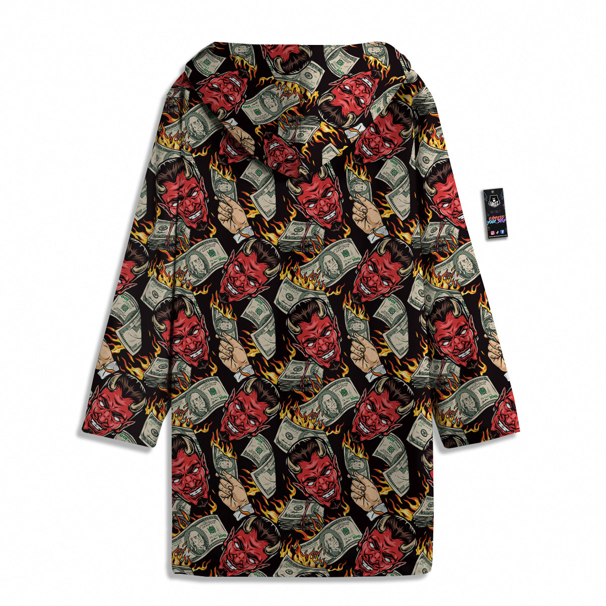 Devil And Dollar Print Pattern Men's Windbreaker Jacket-grizzshop