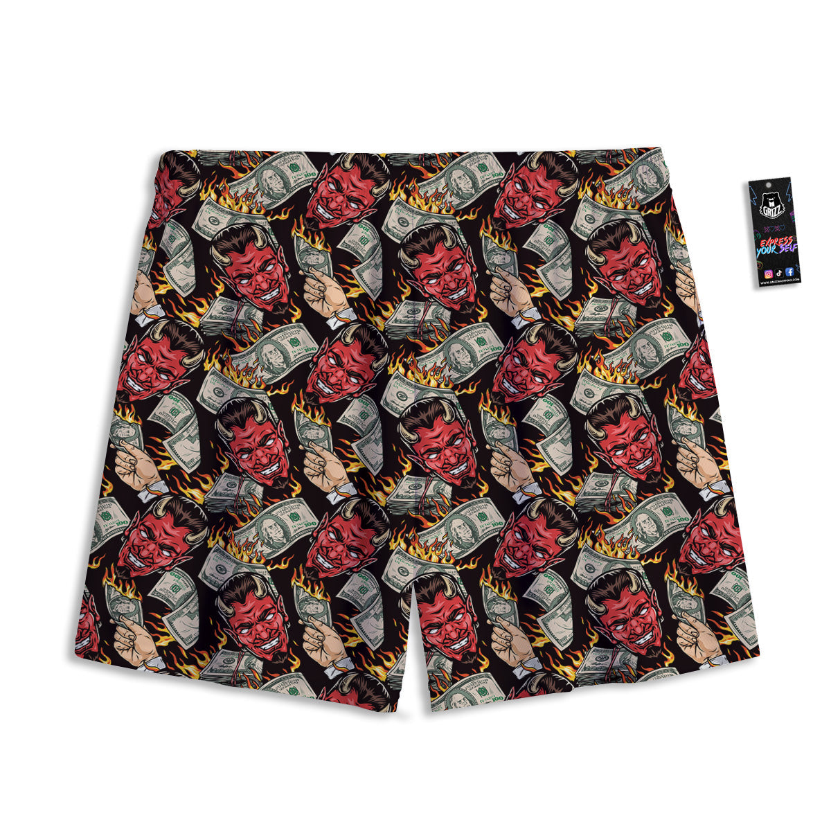 Golden Retriever With Glasses Print Mesh Shorts