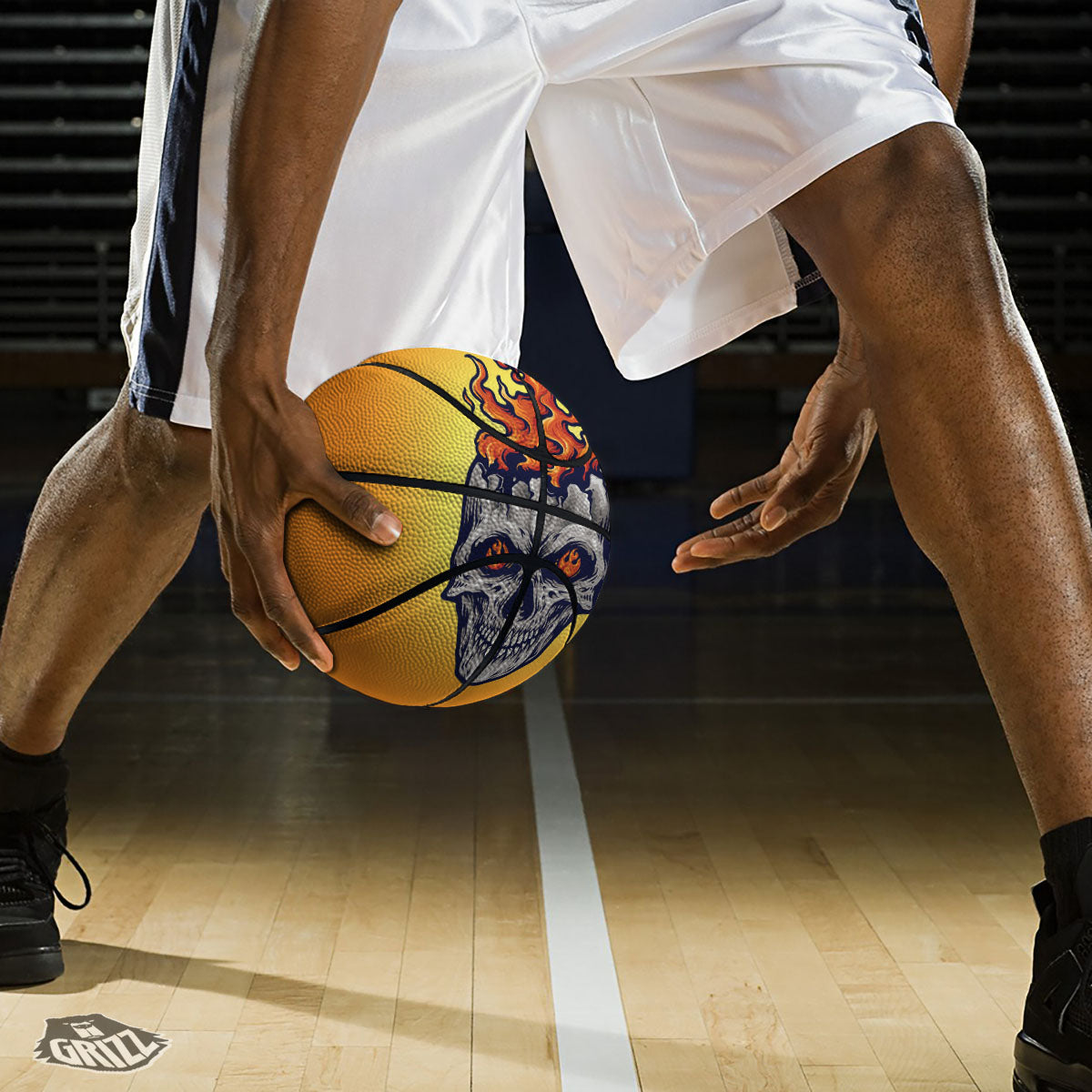 Devil Fire Punk Print Basketball-grizzshop