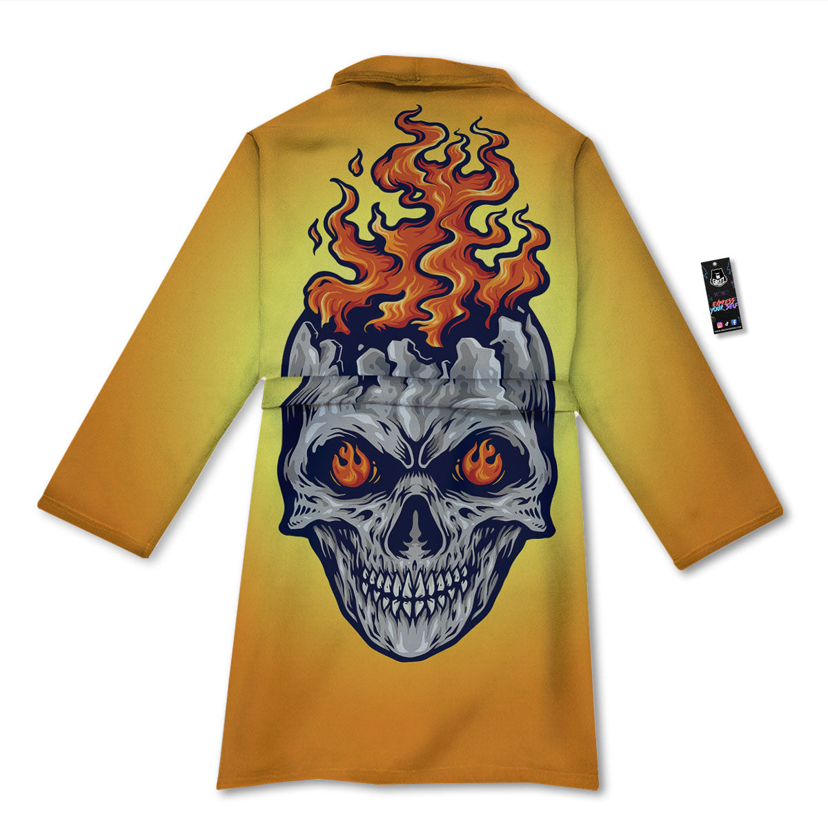 Devil Fire Punk Print Bathrobe-grizzshop