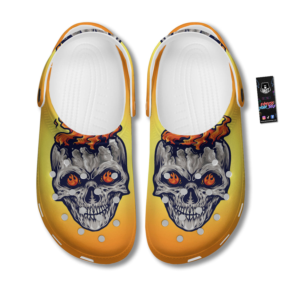 Devil Fire Punk Print Clog-grizzshop