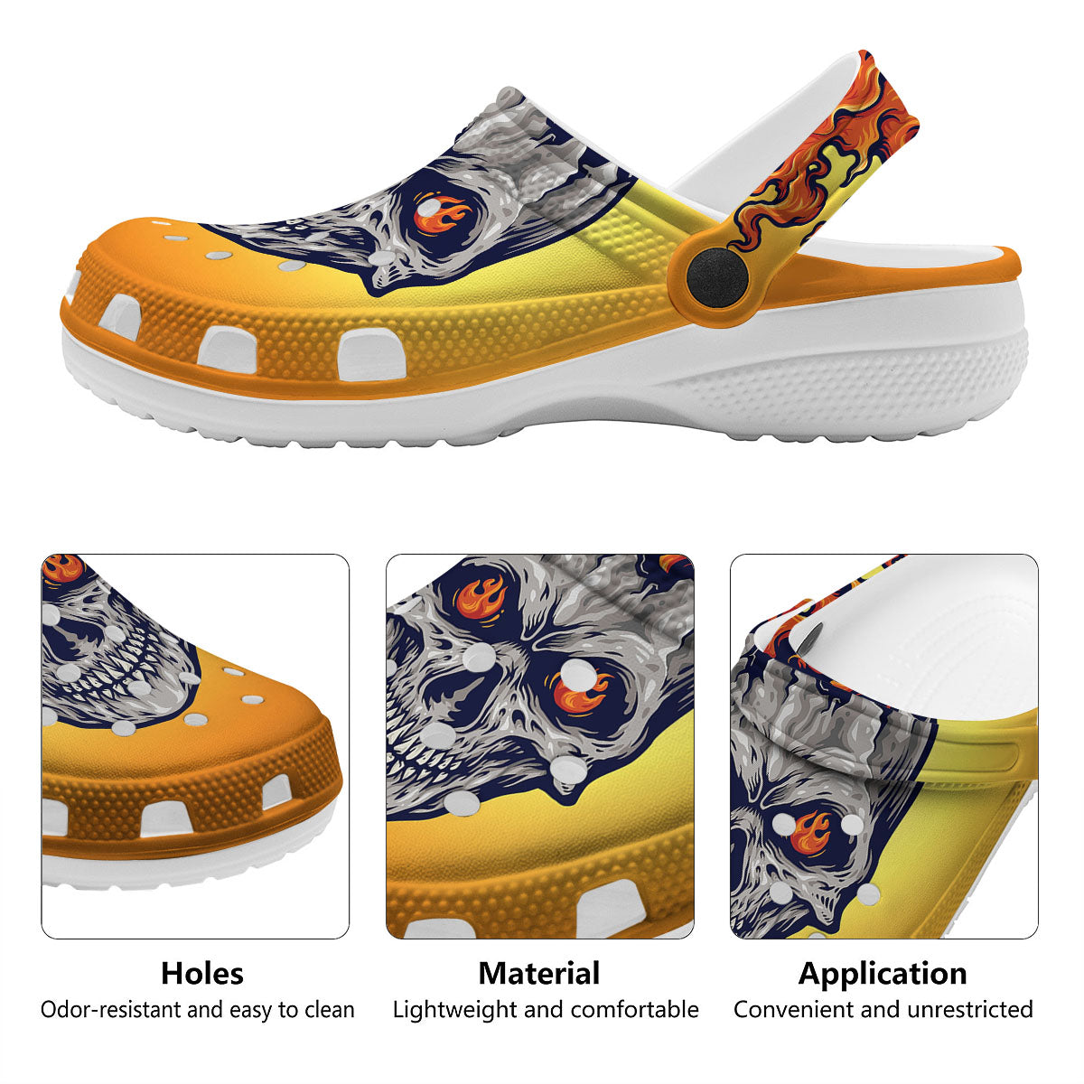 Devil Fire Punk Print Clog-grizzshop