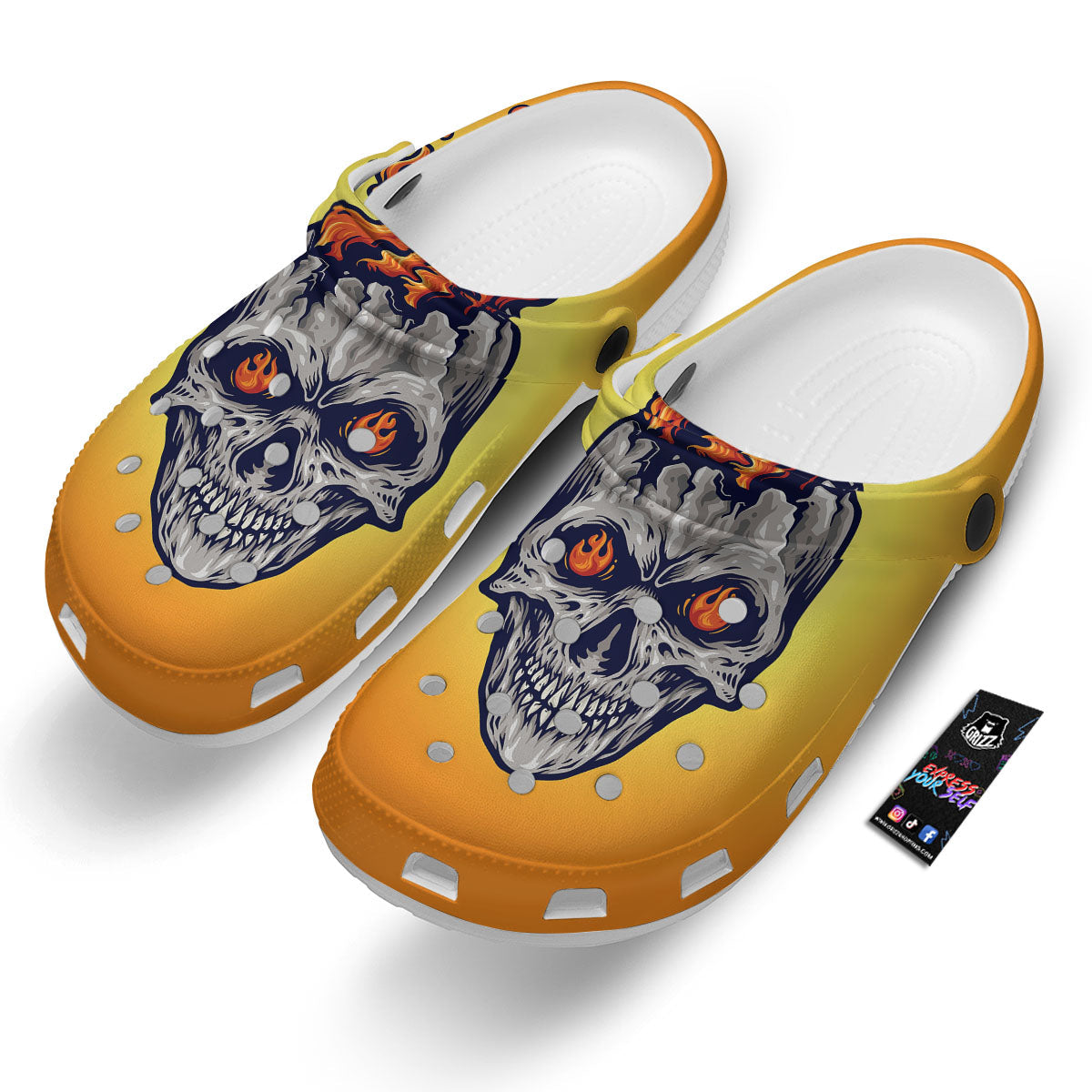 Devil Fire Punk Print Clog-grizzshop