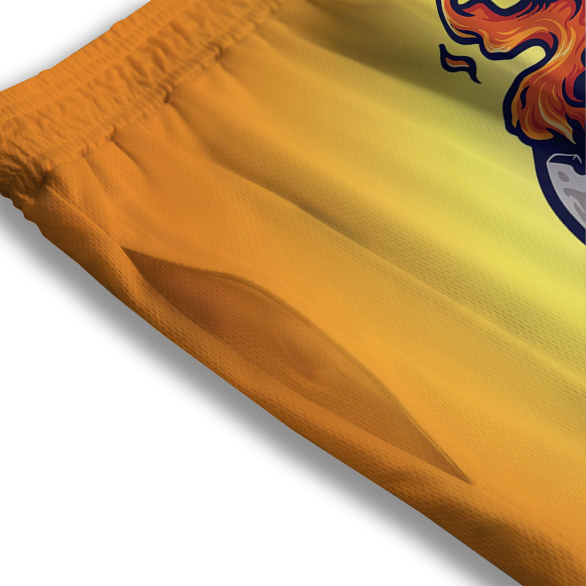 Devil Fire Punk Print Mesh Shorts-grizzshop