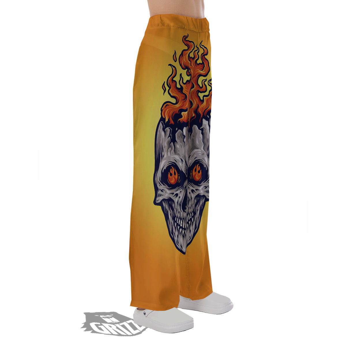 Devil Fire Punk Print Pajama Pants-grizzshop
