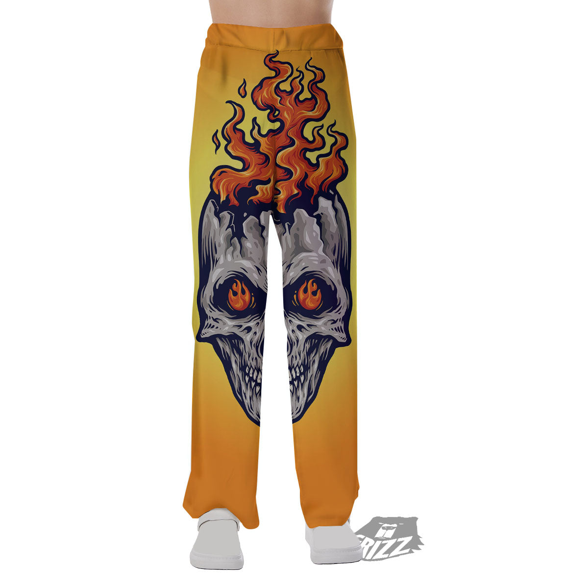 Devil Fire Punk Print Pajama Pants-grizzshop
