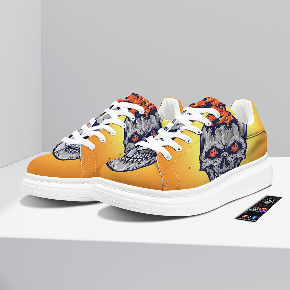 Devil Fire Punk Print Platform Shoes-grizzshop