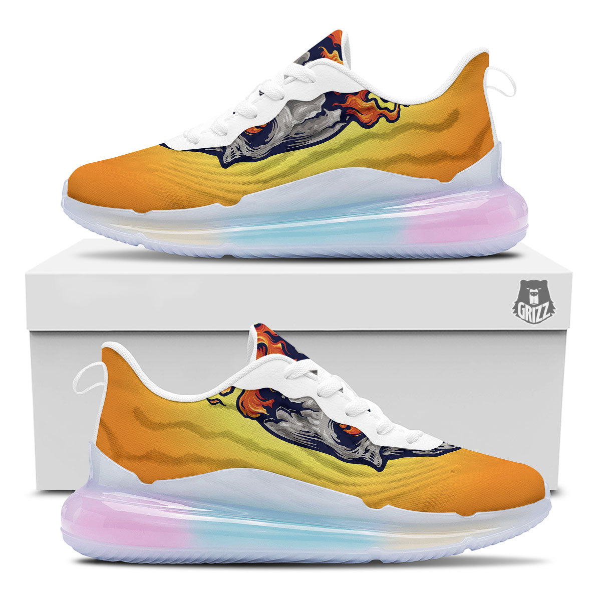 Devil Fire Punk Print Running Sneakers-grizzshop