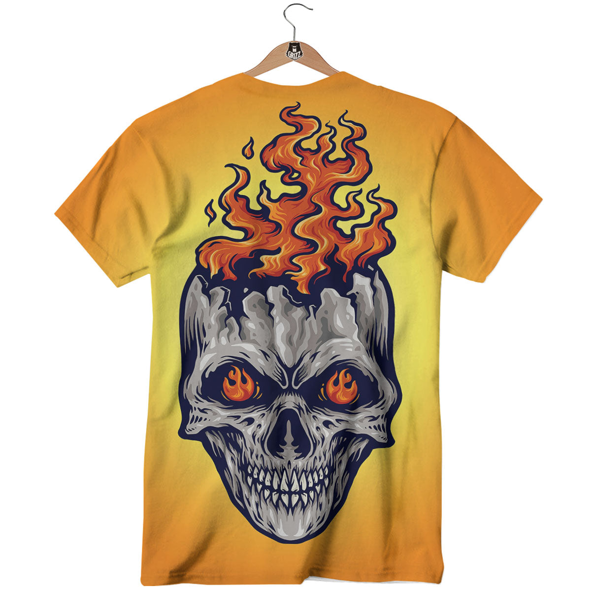 Devil Fire Punk Print T-Shirt-grizzshop