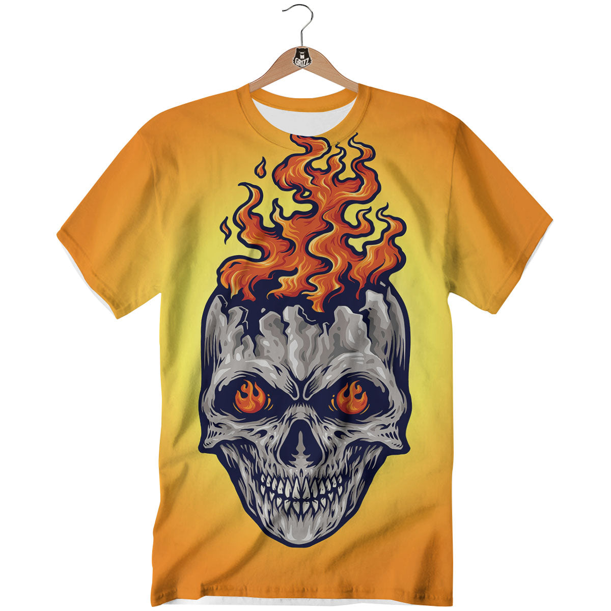 Devil Fire Punk Print T-Shirt-grizzshop