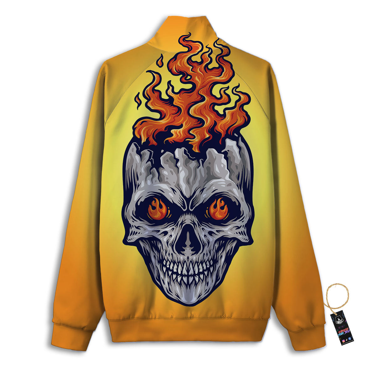 Devil Fire Punk Print Track Jacket-grizzshop