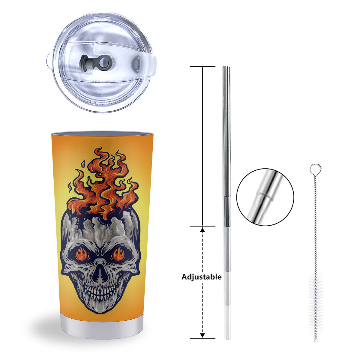 Devil Fire Punk Print Tumbler-grizzshop