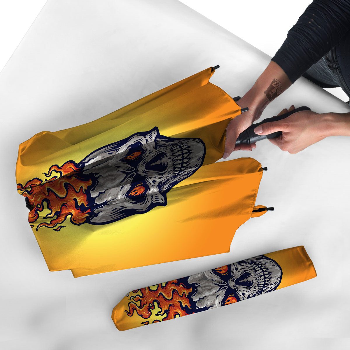 Devil Fire Punk Print Umbrella-grizzshop