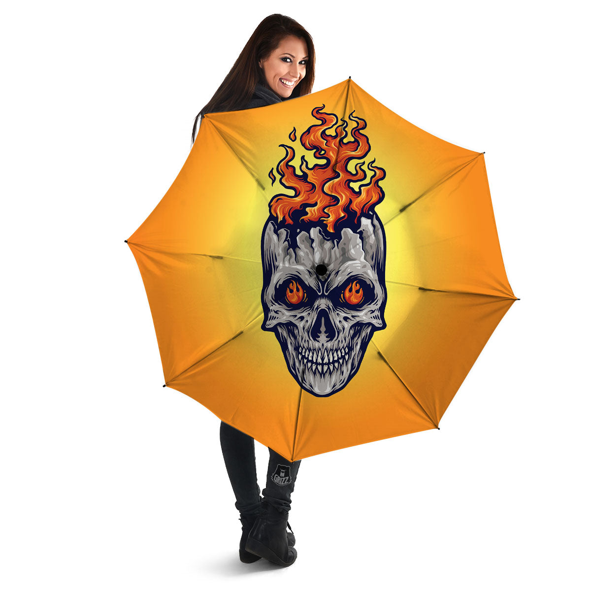 Devil Fire Punk Print Umbrella-grizzshop