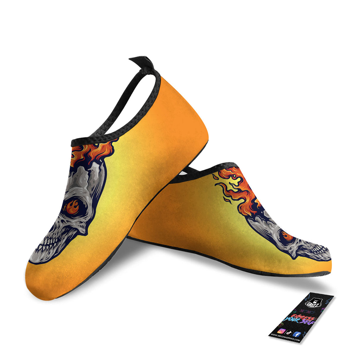 Devil Fire Punk Print Water Shoes-grizzshop