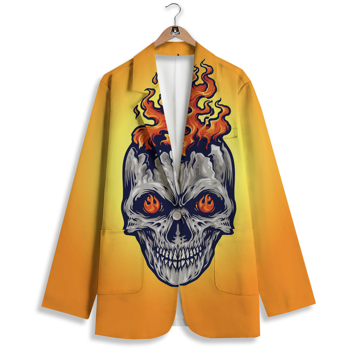 Devil Fire Punk Print Women's Blazer-grizzshop