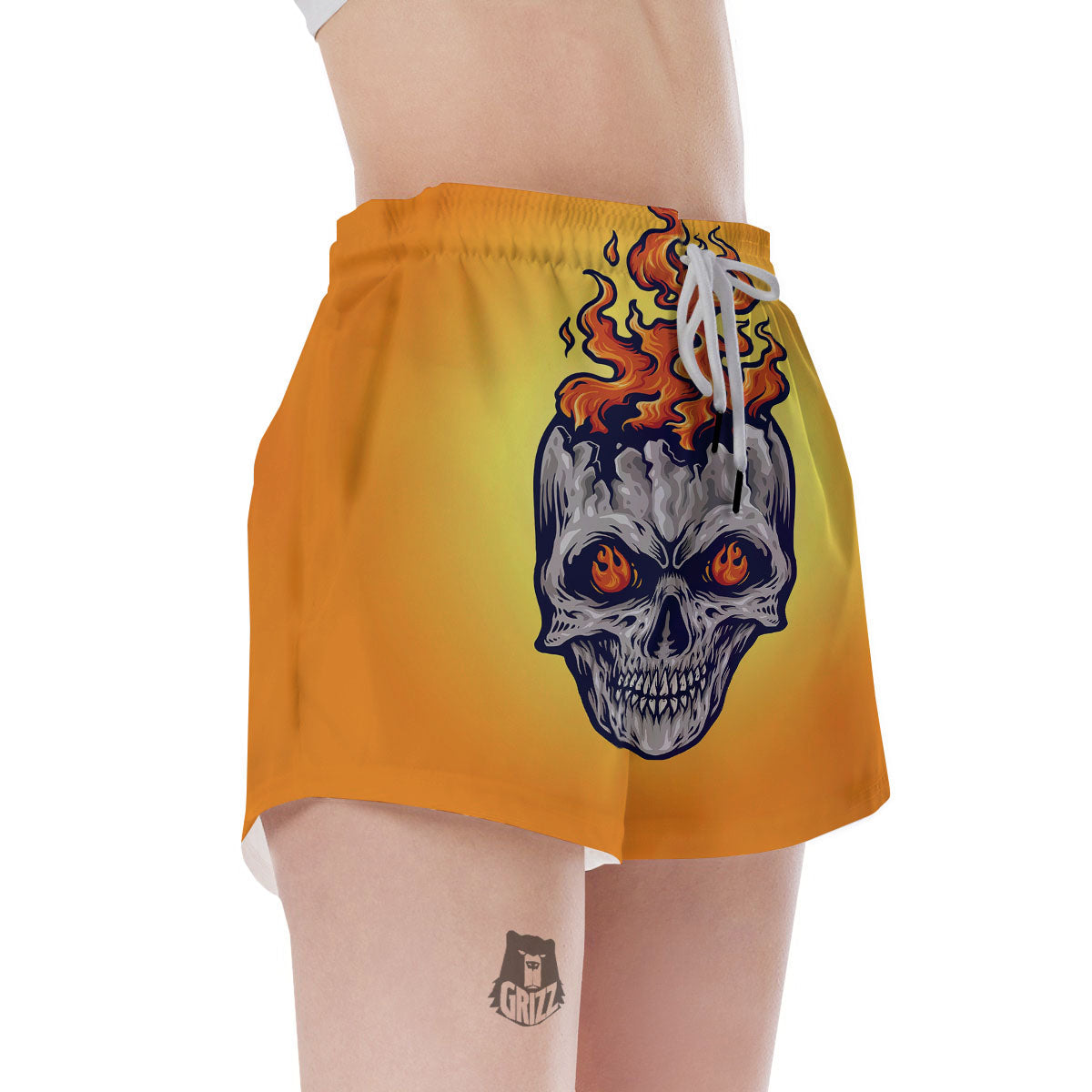 Devil Fire Punk Print Women's Shorts-grizzshop