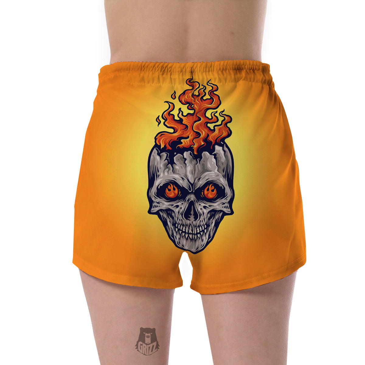 Devil Fire Punk Print Women's Shorts-grizzshop