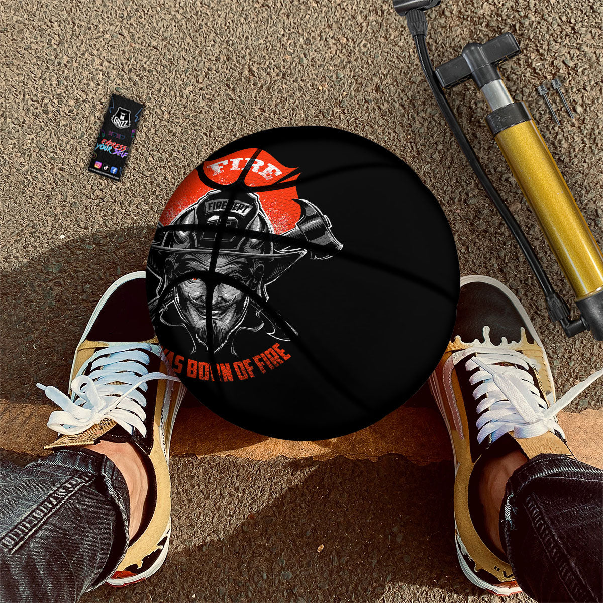 Devil Firefighter Print Basketball-grizzshop