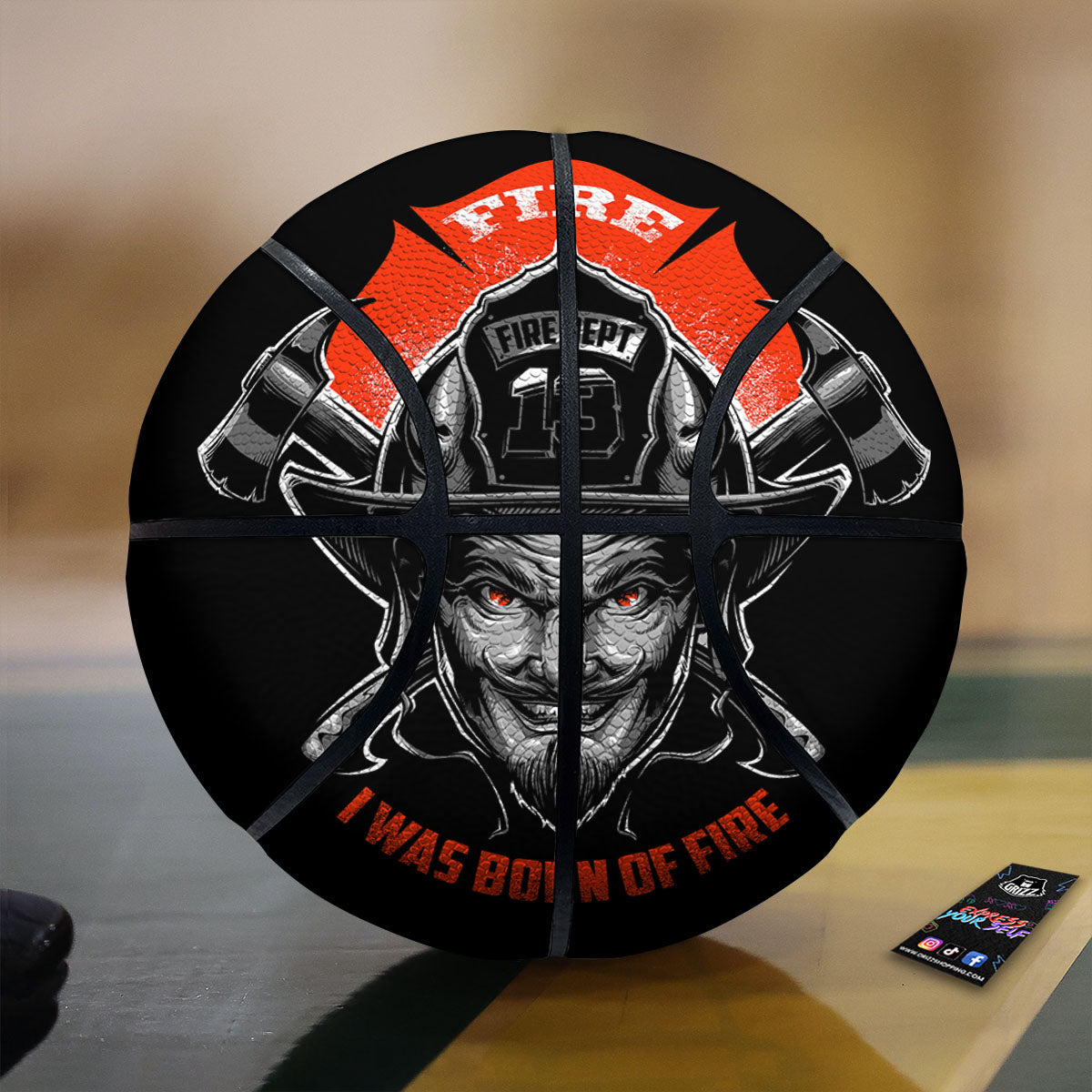 Devil Firefighter Print Basketball-grizzshop