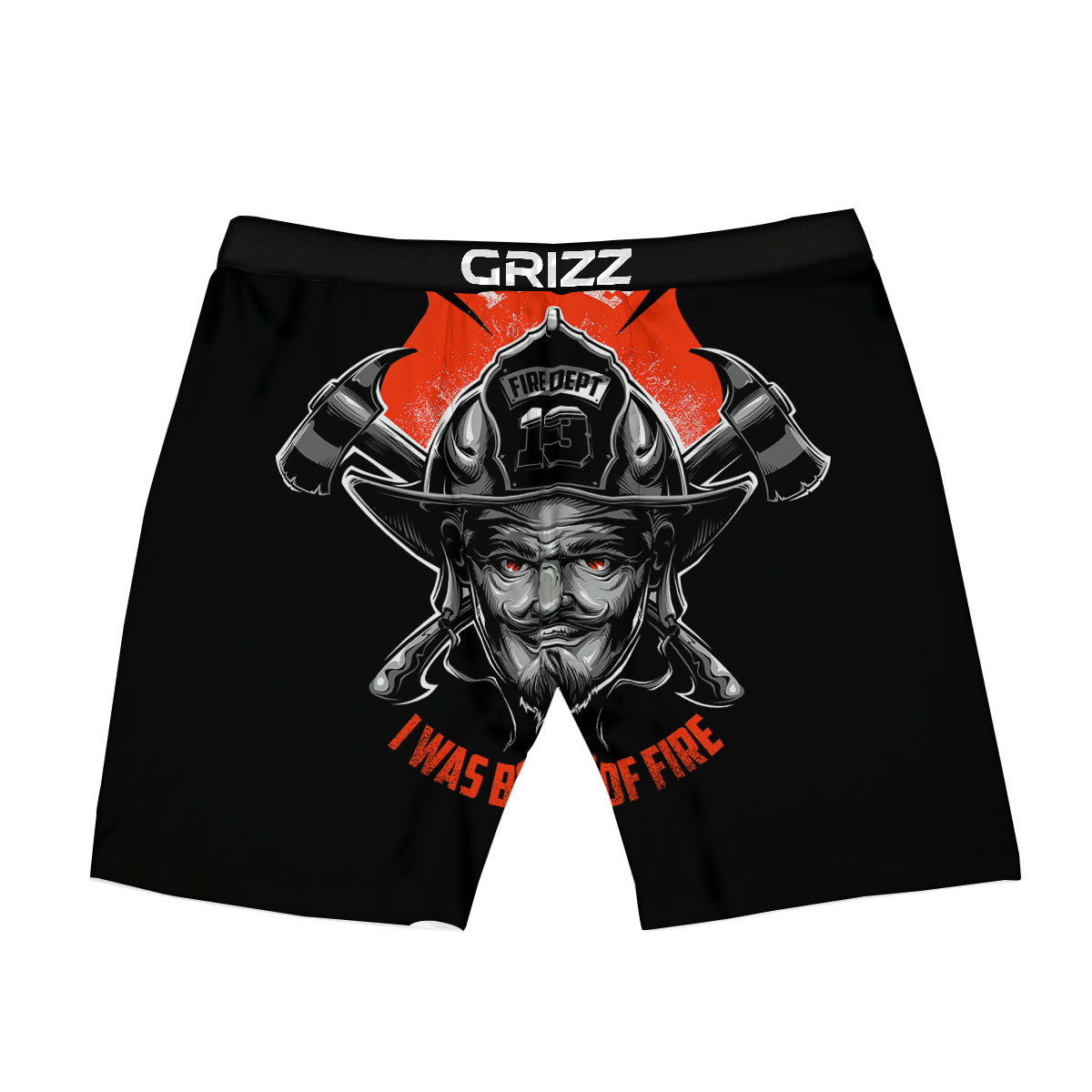 Devil Firefighter Print Boxer Briefs-grizzshop