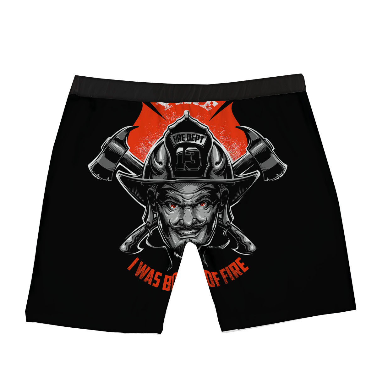 Devil Firefighter Print Boxer Briefs-grizzshop
