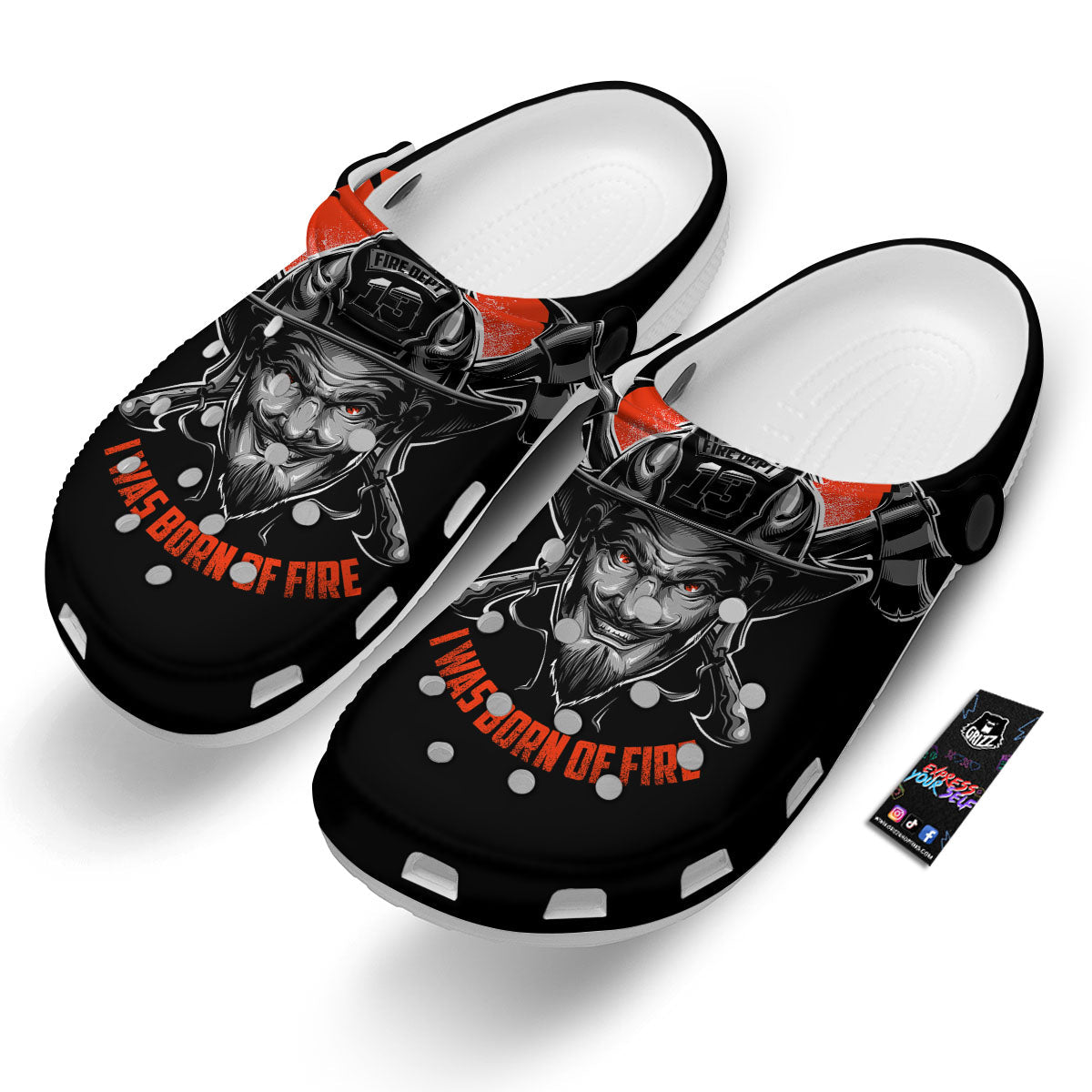 Devil Firefighter Print Clog-grizzshop