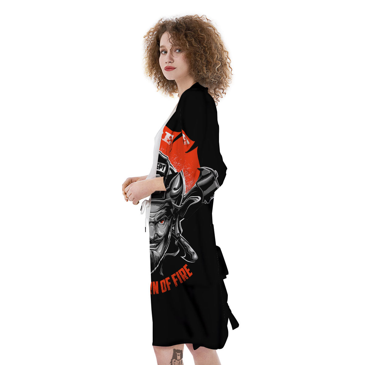 Devil Firefighter Print Kimono-grizzshop