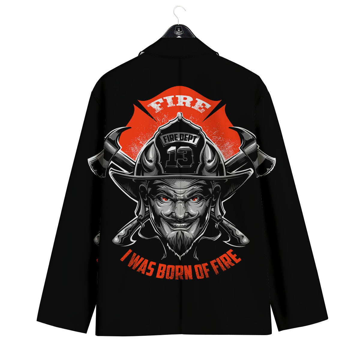 Devil Firefighter Print Men's Sport Coat-grizzshop