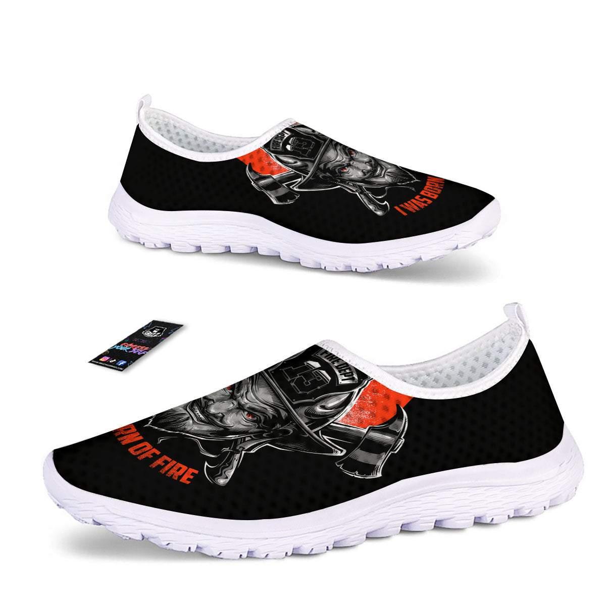Devil Firefighter Print Nurse Shoes-grizzshop