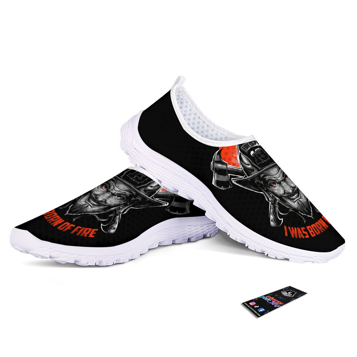 Devil Firefighter Print Nurse Shoes-grizzshop