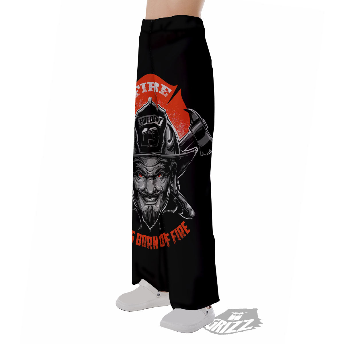 Devil Firefighter Print Pajama Pants-grizzshop