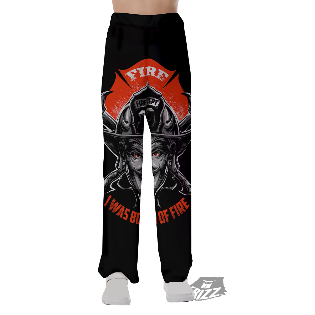 Devil Firefighter Print Pajama Pants-grizzshop