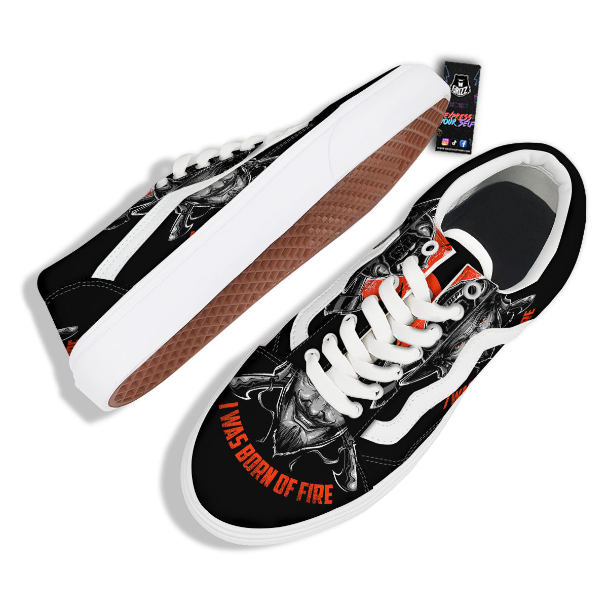 Devil Firefighter Print Skate Shoes-grizzshop
