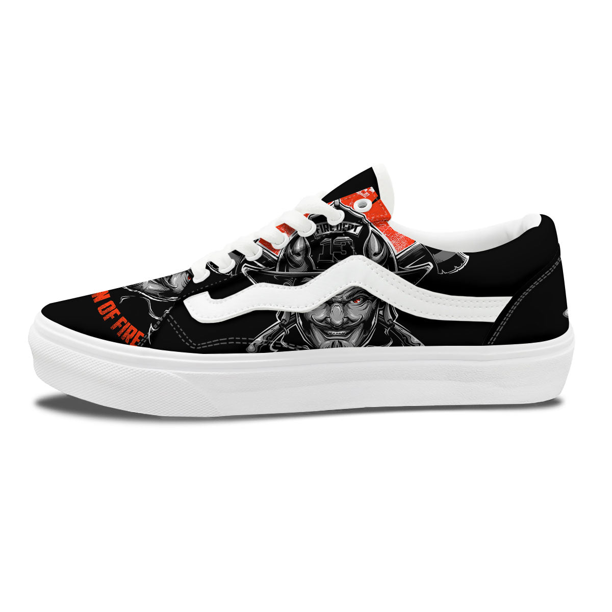 Devil Firefighter Print Skate Shoes-grizzshop