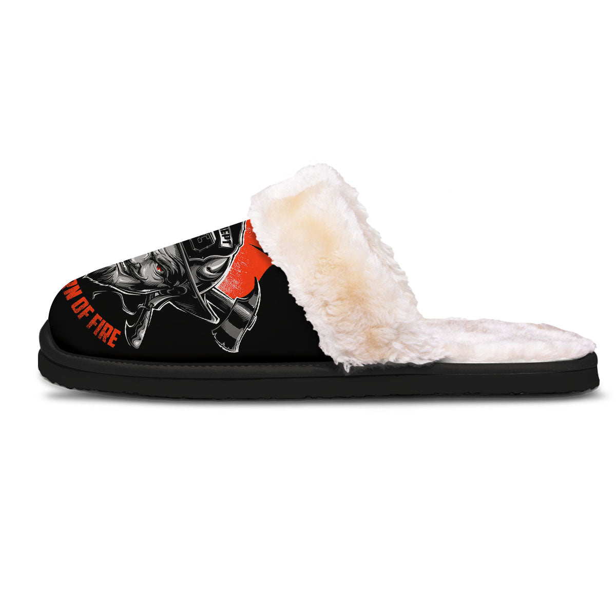 Devil Firefighter Print Slippers-grizzshop