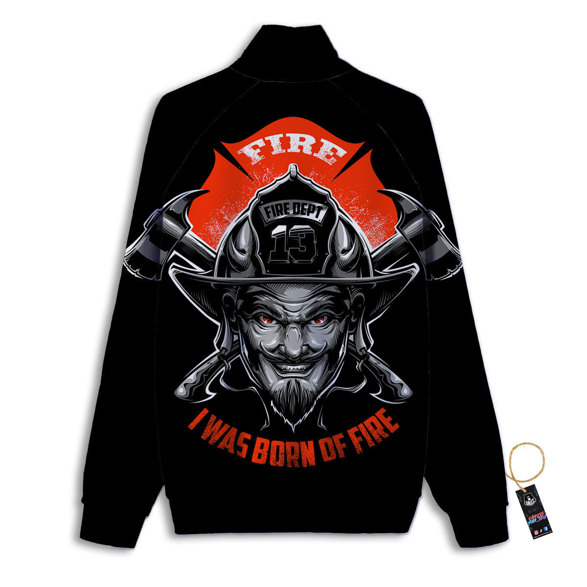 Devil Firefighter Print Track Jacket-grizzshop