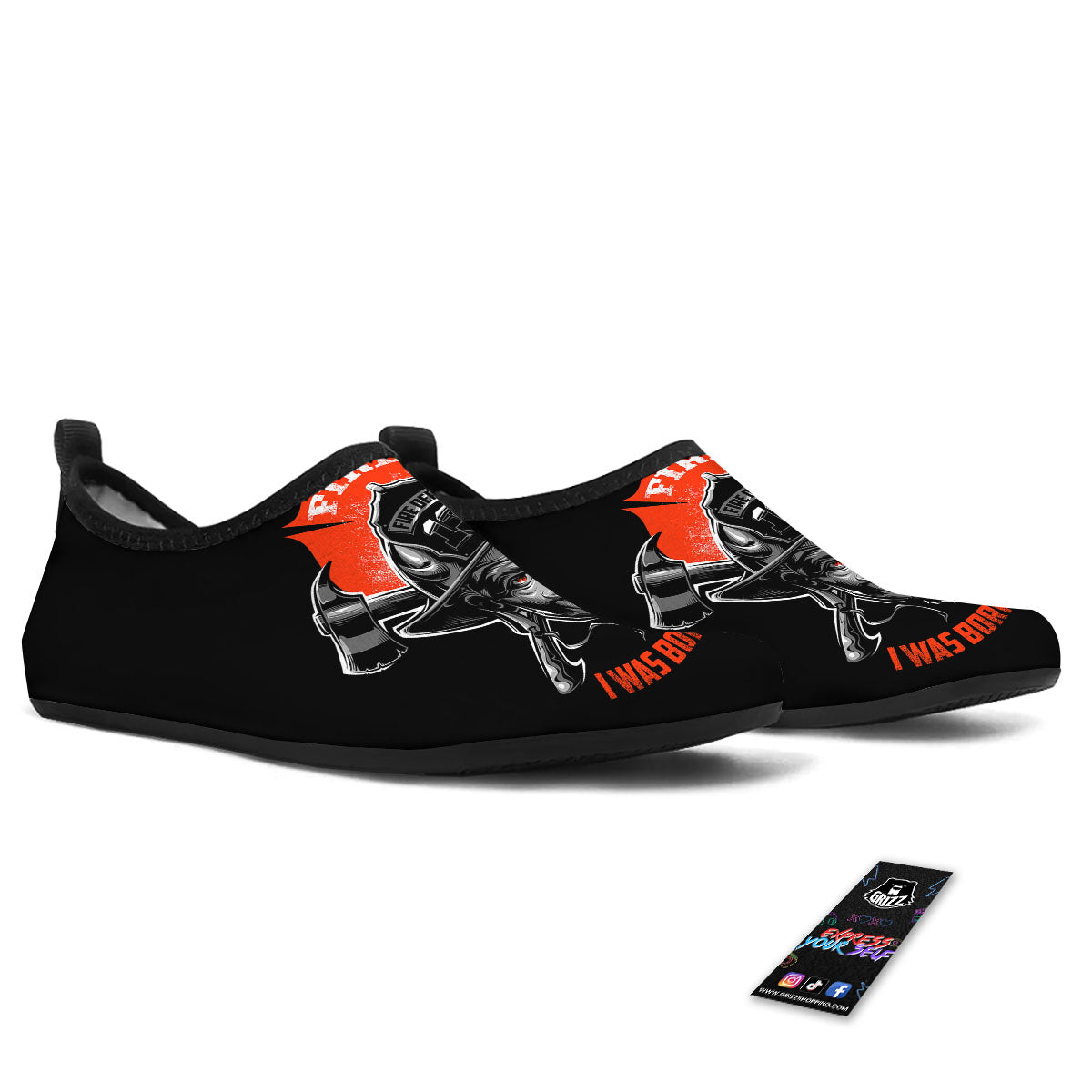Devil Firefighter Print Water Shoes-grizzshop