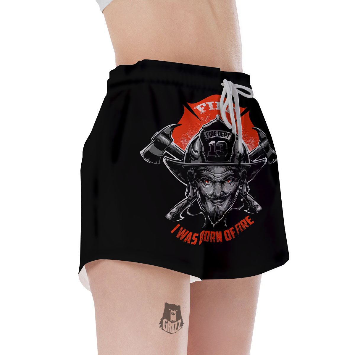 Devil Firefighter Print Women's Shorts-grizzshop